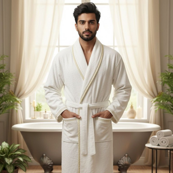 Elite Comfort Unisex Spa Bath Robe - White - ECU01