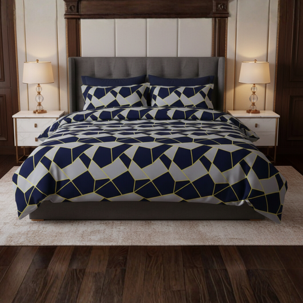 Opulent Pure Cotton Printed Bed Sheet -  King - 3pcs - OPC14