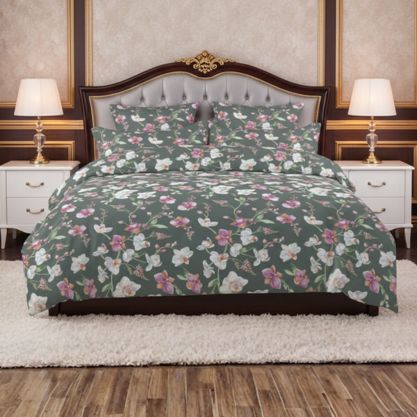 Opulent Pure Cotton Printed Bed Sheet -  King - 3pcs - OPC15
