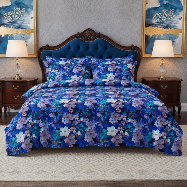 Opulent Pure Cotton Printed Bed Sheet -  King - 3pcs - OPC19