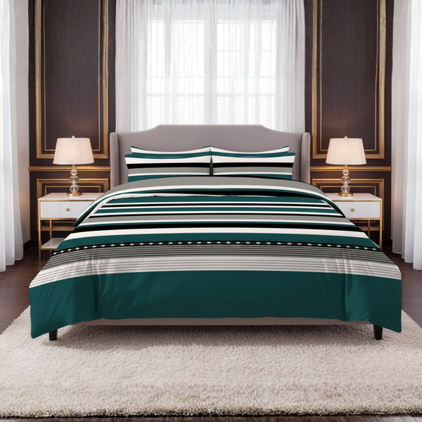 Opulent Pure Cotton Printed Bed Sheet -  King - 3pcs - OPC03