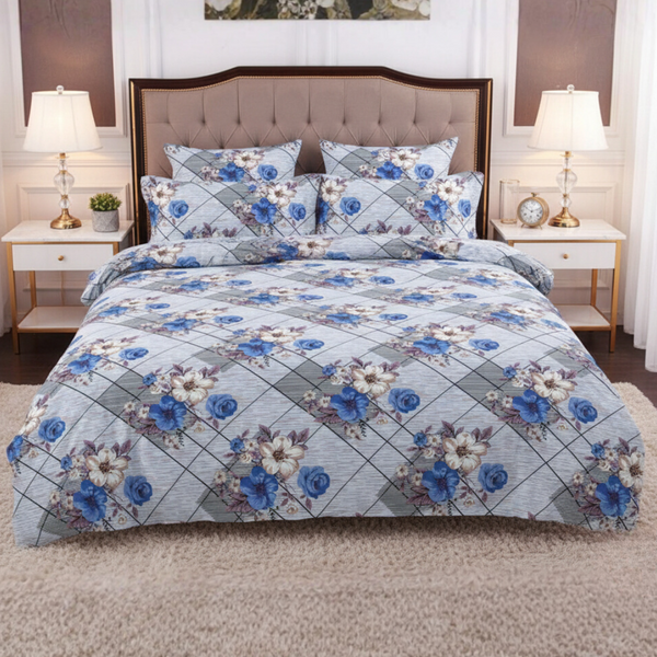 Opulent Pure Cotton Printed Bed Sheet -  King - 3pcs - OPC06