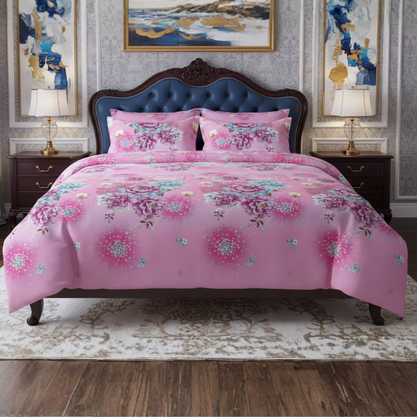 Opulent Pure Cotton Printed Bed Sheet -  King - 3pcs - OPC08