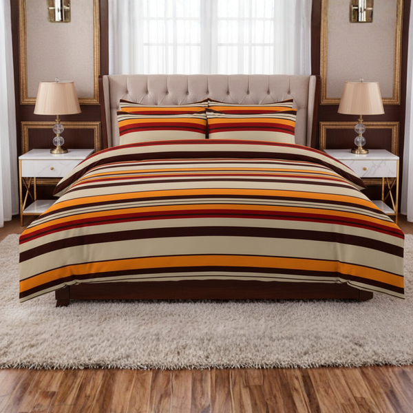 Opulent Pure Cotton Printed Bed Sheet -  King - 3pcs - OPC09