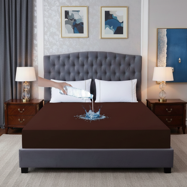 Essential Waterproof Mattress Protector - Brown - EWM03