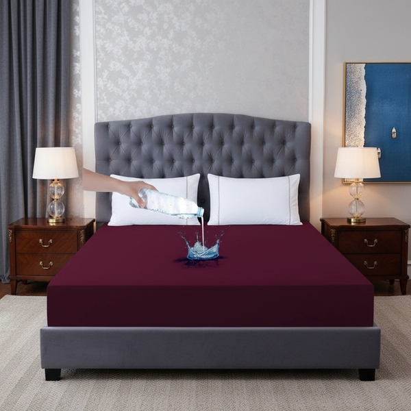 Essential Waterproof Mattress Protector - Mahroon - EWM08